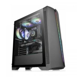 Carcasa PC Thermaltake H350 RGB, Middle Tower, Sticla temperata, Fara Sursa, 6 ventilatoare compatibile, 1 inclus, Negru