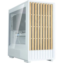 Carcasa PC Zalman P10 NAMU, mATX, Mini Tower, Sticla temperata, Fara sursa, 9 ventilatoare compatibile, 3 incluse, AlbAlb
