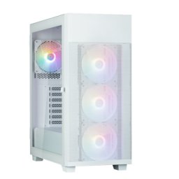 Carcasa PC Zalman S5 NEO, ATX, Middle Tower, Sticla temperata, Fara sursa, RGB, 11 ventilatoare compatibile, 4 incluse, Alb