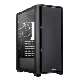 Carcasa PC Chieftec AS-02B-TG-OP, Middle Tower, Sticla temperata, Fara sursa, 7 ventilatoare compatibile, 1 inclus, Negru