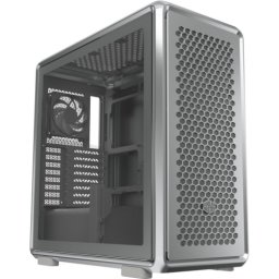 Carcasa PC Cooler Master MasterFrame 600, Middle Tower, ARGB, Sticla temperata, Fara sursa, 10 ventilatoare compatibile, 4 incluse, Argintiu