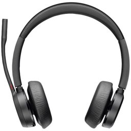 Casti office Poly Voyager 4320, dongle BT700, suport de incarcare, USB-C, autonomie pana la 24 ore, microfon, cablu 1.5 m, Negru