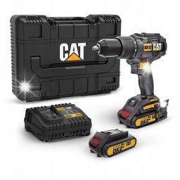 Masina de gaurit si insurubat cu percutie CAT DX12, 18 V, 65Nm, 2 trepte de viteza 0-500/0-2000RPM, motor fara perii, 2 acumulatori de 2Ah, incarcator rapid, cutie