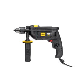 Masina de gaurit si insurubat cu percutie CAT DX17, 750W, tip mandrina 13mm, viteza 0-3000RPM, frecventa impact 0-48000bpm, diametru maxim gaurire 30mm lemn, 13mm metal, 16mm beton, maner si cheie mandrina