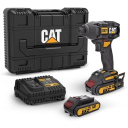 Masina de insurubat cu impact CAT DX71, motor fara perii, 18V, 2 acumulatori de 2Ah si incarcator, cuplu 215Nm, 3 setari de viteza pana la 3200/min, frecventa impact 0-1600/2900/3600bpm