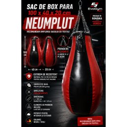 Sac de box para EvoGym ART 100 x 40 x 20 cm Negru+Rosu Neumplut