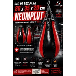 Sac de box para EvoGym ART 80x35x20 cm Negru+Rosu Neumplut