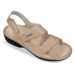 Sandale confort, piele si stretch, dama, OrtoMed 3703-P58 bej