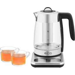 Fierbator electric cu infuzor pentru ceai ECG RK 1891 INFUSO, 1,8 L, 2200W, otel inoxidabil si sticla