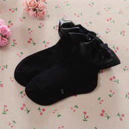 Sosete cu volan si fundita Drool (Culoare: Negru, Varsta: 4-6 ani)