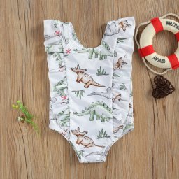Costum de baie Jurassic Drool (Marime: 90, Model: Dinozauri verzi)