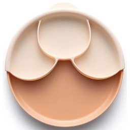 Set diversificare hrana bebelusi Miniware Healthy Meal, 100% din materiale naturale biodegradabile, 3 piese, Toffee/Peach