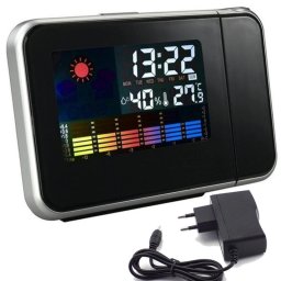 Ceas Birou, Digital, Proiectie Permanenta, Alarma,meteo, Incarcator Priza