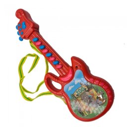 Chitara De Jucarie Pentru Copii Cu Agatatoare De Gat, Sunete, 30 Cm, Rosu