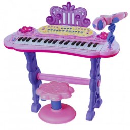 Pian De Jucarie, Mp3, Lumini, Functie Touch, Karaoke, Cablu Incarcare, Scaun, 50 Cm, Multicolor