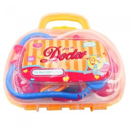 Trusa Medicala De Jucarie Pentru Copii, Termometru, Cu 10 Accesorii, Galben,