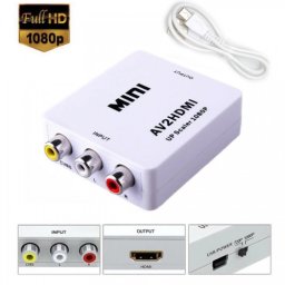 Adaptor AV la HDMI, Active, Full HD, convertor 3 x RCA analog la hdmi digital cu mufa video si sunet audio mama, cablu alimentare USB 5V, compatibilitate: dvd, ps3, xbox 360 la televizor/ monitor tv