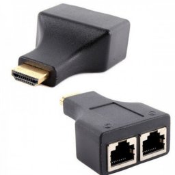 Extensie prelungire HDMI prin cablu retea RJ45, Active, prelungitor HDMI prin lan, HDMI tata la RJ45 mama, pentru monitor videoproiector, tv si alte dispozitive HD