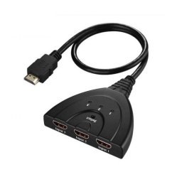 Switch HDMI cu 3 porturi, spliter/ multiplicator 3 dispozitive la 1 TV, cablu 50cm, calitate deosebita, Full HD, splitter