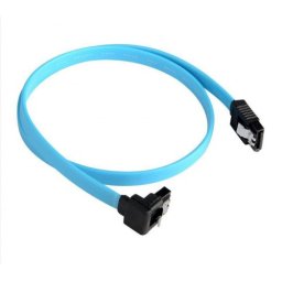 Cablu SATA3 date Active, pentru hdd / ssd / dvd, ACTIVE , 50cm, clips metalic, unghi 90 grade, sata III 3, albastru