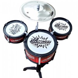 Set Toba Pentru Copii, 3 Piese + 2 Bete, Rosu, 43 Cm – Ideal Pentru Micii Muzicieni