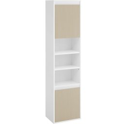 VASAGLE Dulap baie cu montare pe podea sau perete, 7 compartimente, 30x40x160 cm, alb bej
