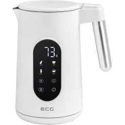 Fierbator electric ECG RK 1799 Smart White, 1.7 litri, 2200 W, pereti dubli, panou tactil, functii presetate, alb