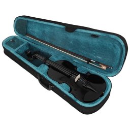 Vioară clasică din lemn pentru copii 1/8, DEPOX®, 43 cm, finisaj lucios negru