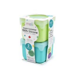 SET 2 RECIPIENTE SILICON, MELII, BLUE LIME