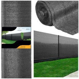 Plasa umbrire si intimitate pentru gard, 1.5m latime, 50m lungime, 185g densitate 95%, antracit deschis