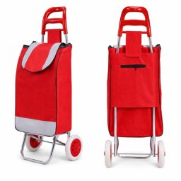 Carucior Cumparaturi Pliabil Cu Roti, Cadru Metalic, Usor De Transportat, Buzunar