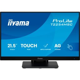 Iiyama ProLite T2254MSC-B2AG - LED monitor 22 inch 21.5 inch viewable touchscreen 1920 x 1080 Full HD 1080p 100 Hz IPS 300 cd m2 1300 1 4 ms HDMI DisplayPort speakers matte black T2254MSC-B2AG