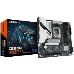 GIGABYTE Mainboard Desktop Z890M GAMING X (LGA1851, Ultra CPU, 4xDDR5, 1xHDMI, 2xDP, 2.5GLAN, 1xPCIe x16 5.0, 1xPCIe x16 supporting PCIe 4.0 x4, 3xM.2, 4xSATA3) mATX