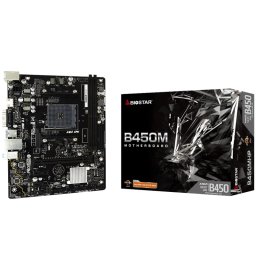 BIOSTAR MB B450 AM4 2 x DDR4 4 x SATA II 1 x VGA Port 1 x HDMI Port 1 x LAN port Micro ATX