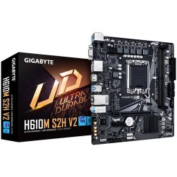 GIGABYTE MB H610M S2H V2 (LGA 1700, 2x DDR5 up to 64GB, 1x PCI-E x16x16, 1x PCI-Ex1, 4x SATA, 1x M.2, 4x USB 3.2 Gen1, 4x USB 2.0/1.1, internal 4x USB 2.0/1.1, 1x HDMI 2.0, 1x DP, Realtek GbE LAN 1Gbps/100Mbps, mATX, Retail)