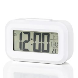 Ceas digital multifunctional led, ora, data, temperatura, alarma, lumina fundal, snooze, alb