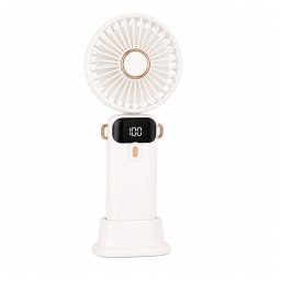 Ventilator portabil USB reîncărcabil, DEPOX®, silențios cu 5 trepte de viteză, alb