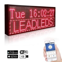 Reclama luminoasa led, 100x35 cm, de exterior, usb si wifi, afisaj rosu, text personalizabil