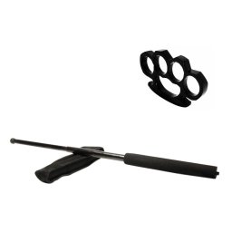 Set baston telescopic negru 50 cm + box negru 1 cm grosime