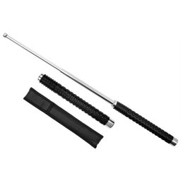 Baston telescopic pliabil, DEPOX®, 52 cm, maner antiderapant, husa inclusa, argintiu