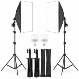 Kit Studio Foto Profesional Cu 2 Softbox 50x70cm Si Stative, Set Iluminare Foto Video 800w