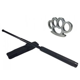 Set baston telescopic Police, 49 cm si box argintiu 1 cm grosime