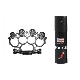 Set rozeta model Craniu si spray paralizant chili DEPOX®, argintiu/negru, 12 cm/60 ml