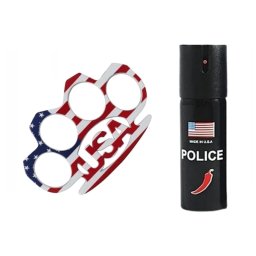 Set rozeta American Flag si spray autoaparare chili DEPOX®, 11 cm/60 ml, multicolor