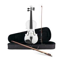Vioara clasica din lemn DEPOX®, Marime 4/4,doua arcusuri, alba, toc inclus