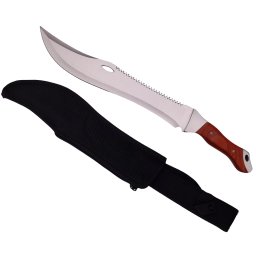 Maceta de vanatoare DEPOX®, Knife of Mind, otel inoxidabil, argintie, 46 cm