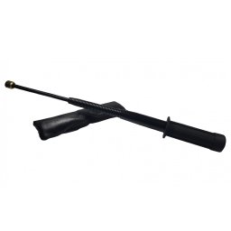 Baston telescopic flexibil DEPOX®, maner cauciuc, 47 cm, negru