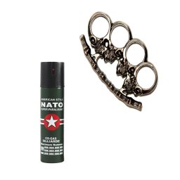 Spray NATO 60 ml, cadou rozeta, craniu, 1 cm, auriu