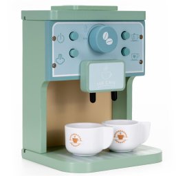 Jucarie din lemn aparat de cafea pentru copii, 8 piese, 15x12x20 cm, multicolor