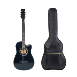 Set husa si chitara clasica din lemn, Cutaway Country Black, 95 cm, negru